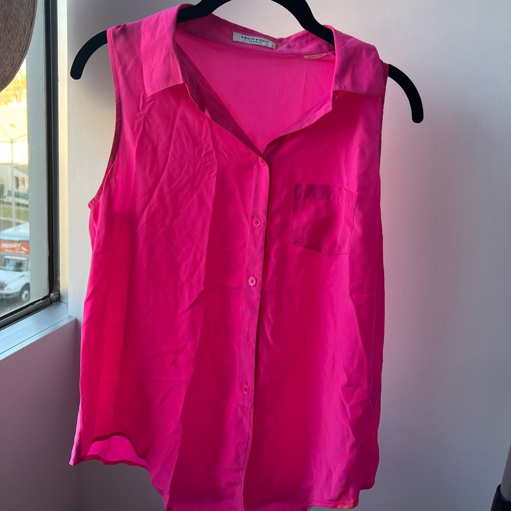 Hot pink Equipment sleeveless shirt